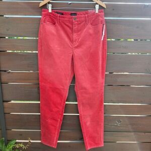 Talbots Red Corduroy Jeggings Vibrant‎ Maximalist Dopamine Bold Skinny NWT 12